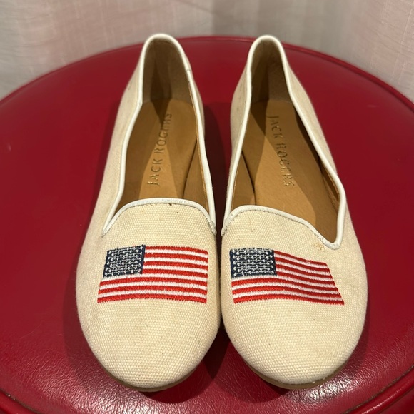 Jack Rogers American Flag Flats Sz 5.5 - Picture 1 of 6
